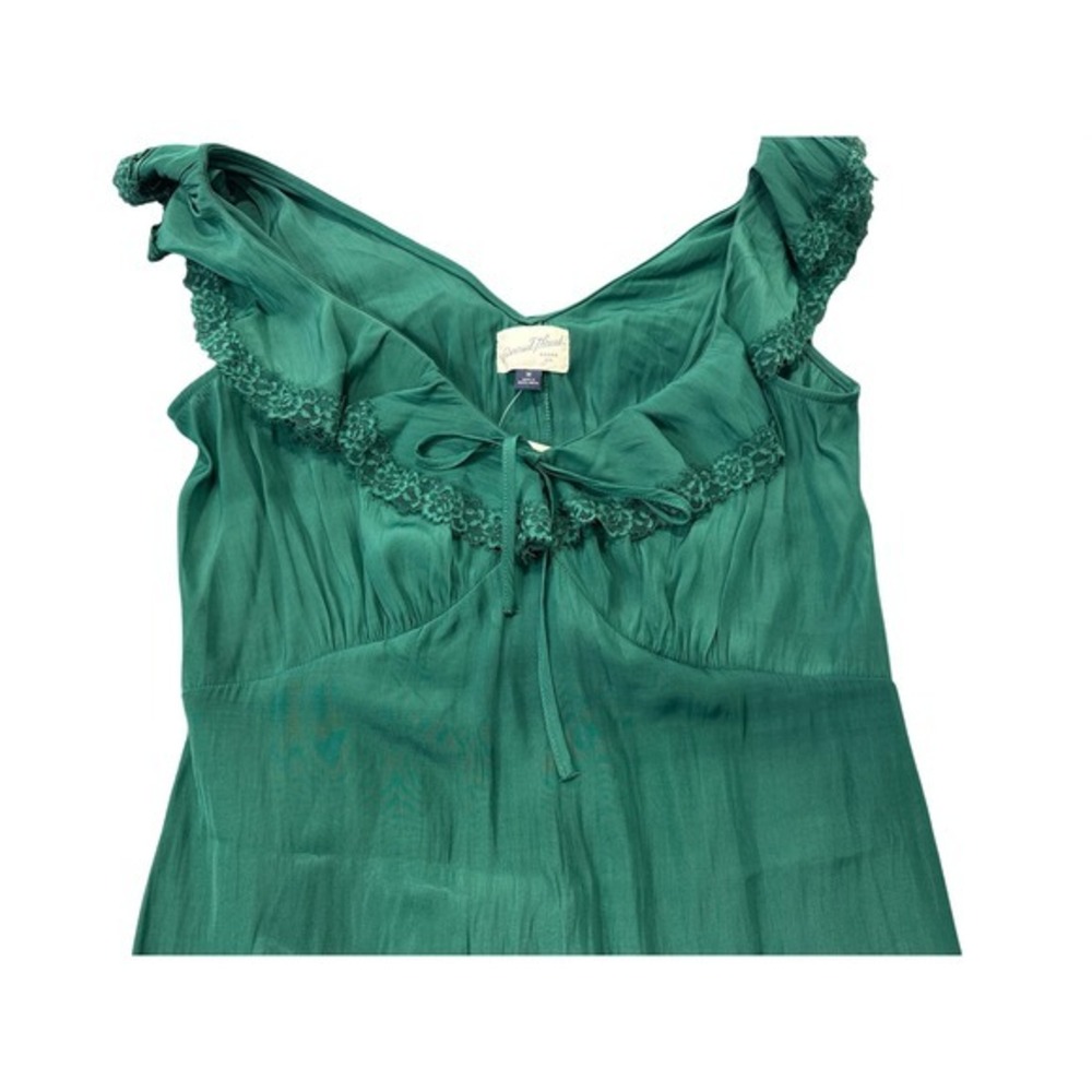 Universal Thread Womens Medium Green Ruffle Lace Trim Sleeveless Maxi Dress NEW - Picture 5 of 11